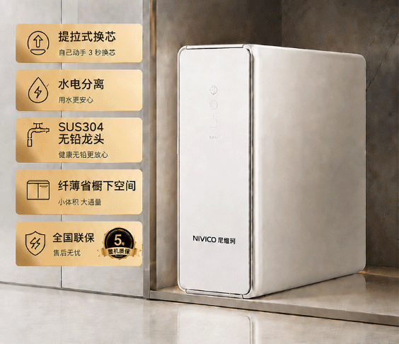 尼维柯 SRO-5012-X 净水器｜一机多用，兼顾家用与小型商用净水需求